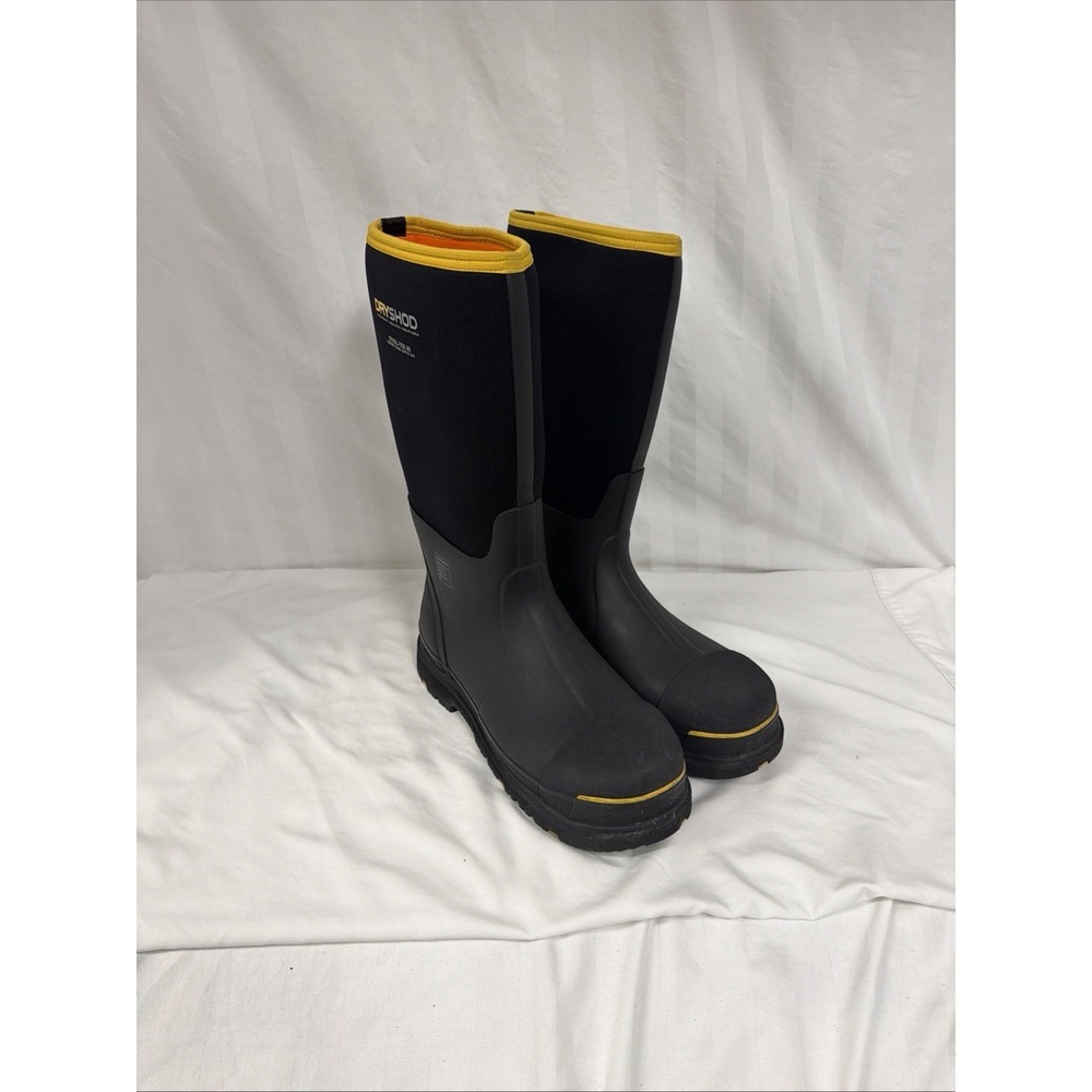 Dryshod Steel-Toe Hi Waterproof Work Boots Black/Yellow Size‎ 14